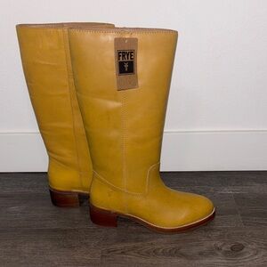 Frye Banana Leather Campus Camryn Tall Pull On Boots